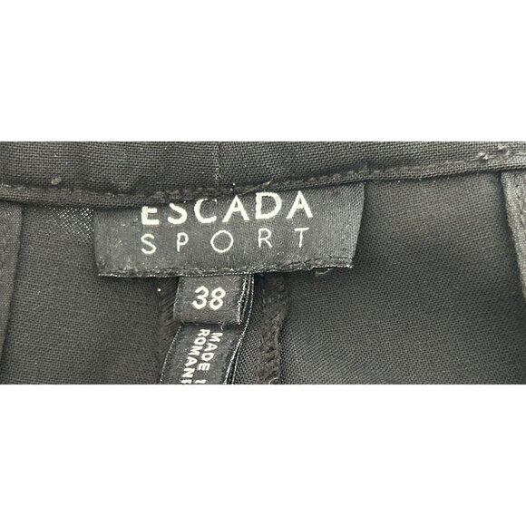 ESCADA Sport Trousers Wool Elastin Wide Leg Pants Black Size 38IT US 2 - Picture 8 of 10